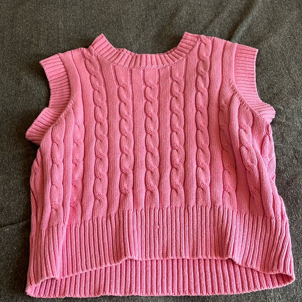 Pink sweater vest